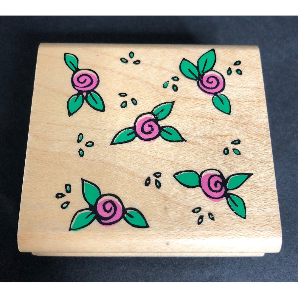 Rubber Stampede Rubber Stamp Rose Background Wood Mounted